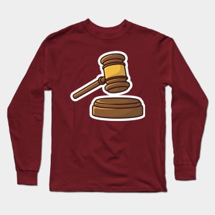 Wooden Judge Gavel and Soundboard Sticker vector illustration. Justice hammer sign icon concept. Law and justice concept. Long Sleeve T-Shirt